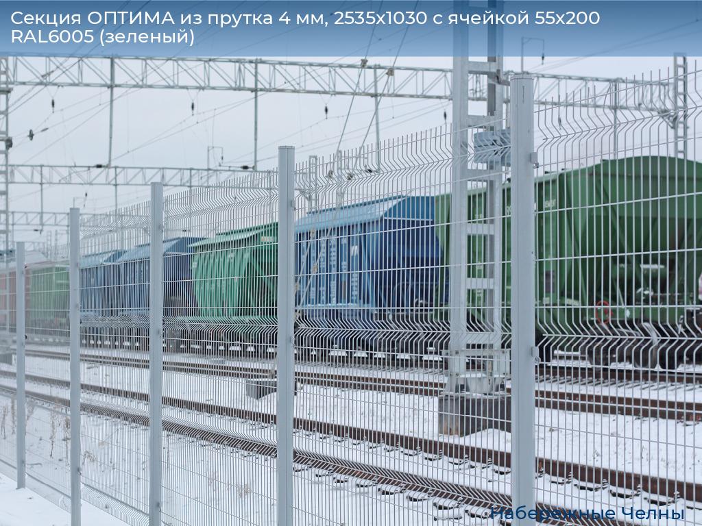 Секция ОПТИМА из прутка 4 мм, 2535x1030 с ячейкой 55х200 RAL6005 (зеленый), naberezhnye-chelny.doorhan.ru
